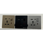 Modern single wall socket with built-in USB-A and USB-C ports