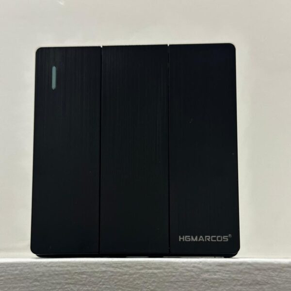 Sleek Black 3 Gang 2 Way Switch