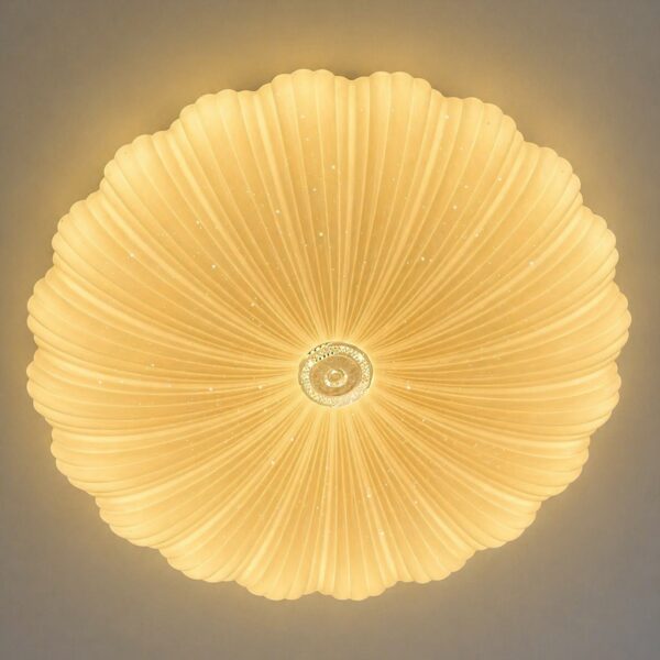 Elegant sunburst ceiling light with petal design and warm ambient glow