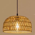 Boho Rattan Pendant Light – Elegant Woven Hanging Lamp for Dining, Living Room & Café Decor