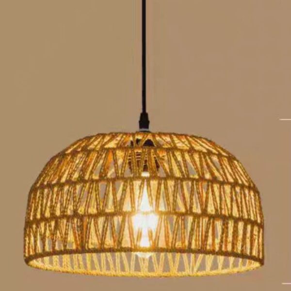 Boho Rattan Pendant Light – Elegant Woven Hanging Lamp for Dining, Living Room & Café Decor