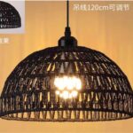 large black woven pendant light